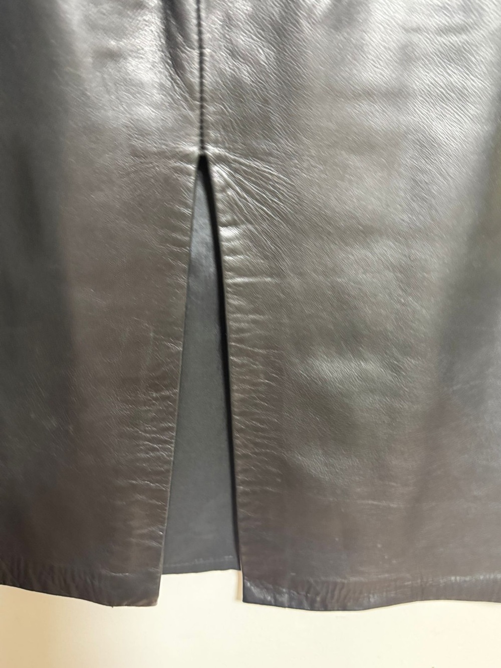 Danier Black Genuine Leather Midi Pencil Skirt Women’s Size 14 Vintage - Picture 10 of 10